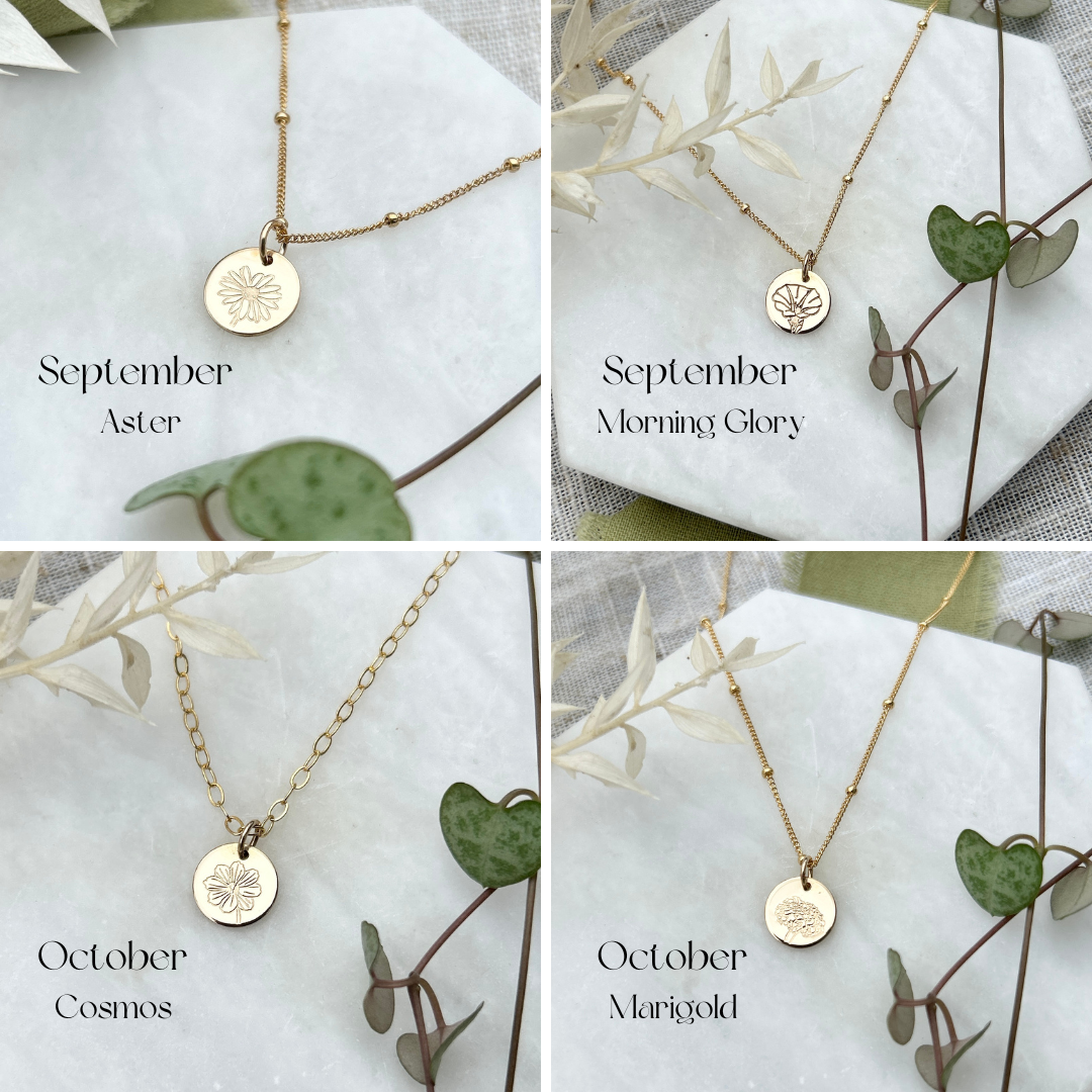 Birth Flower Bracelet Stack - Gold Filled Gift Set