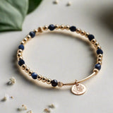 SOPHIA BIRTHSTONE & BIRTH FLOWER BRACELET - GOLD FILLED
