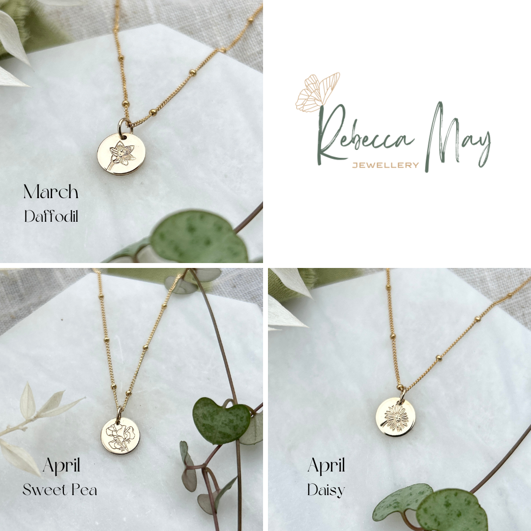 Birth Flower Bracelet Stack - Sterling Silver Gift Set