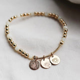 SOPHIA BIRTHSTONE & BIRTH FLOWER BRACELET - GOLD FILLED