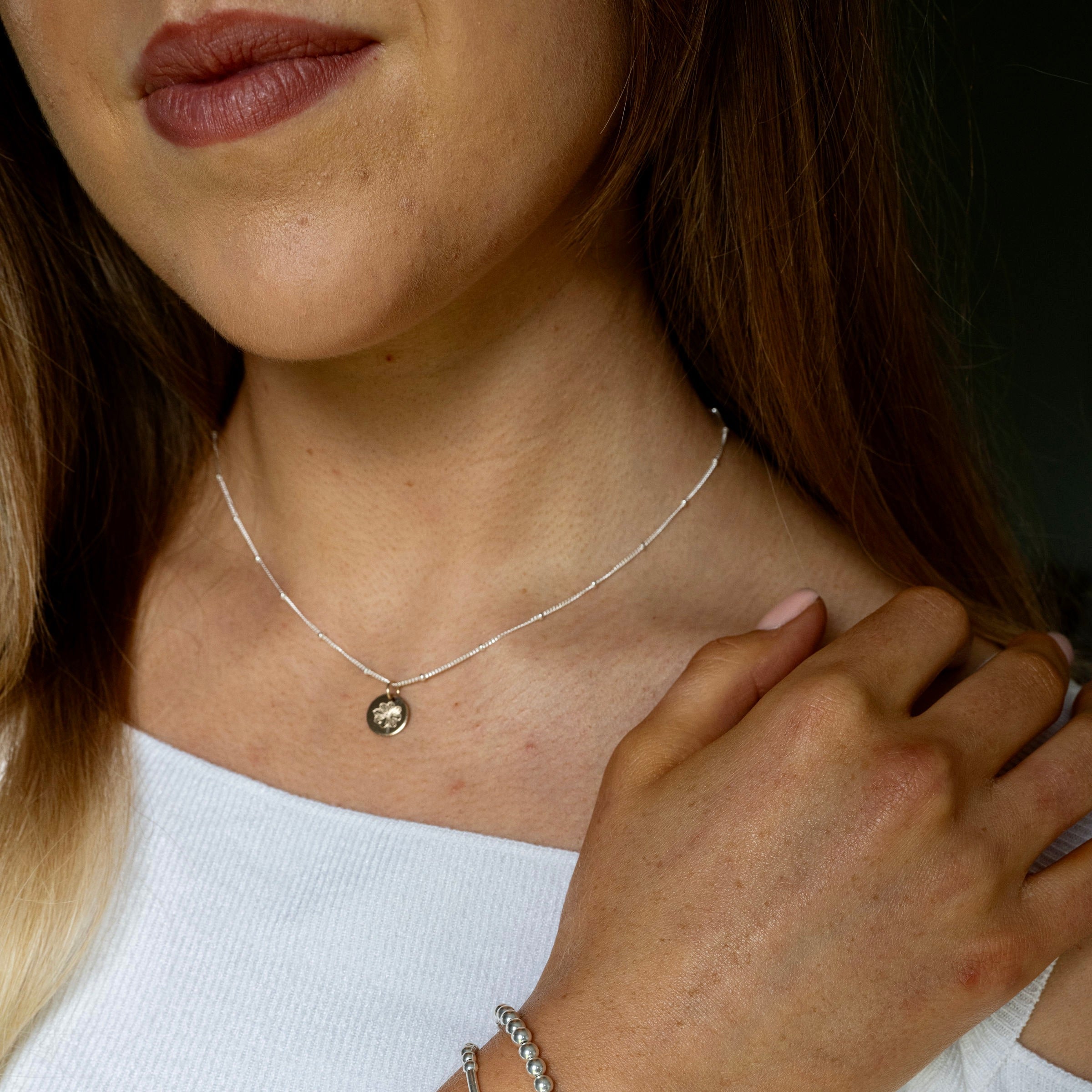 Mix Metal Birth Flower Necklace