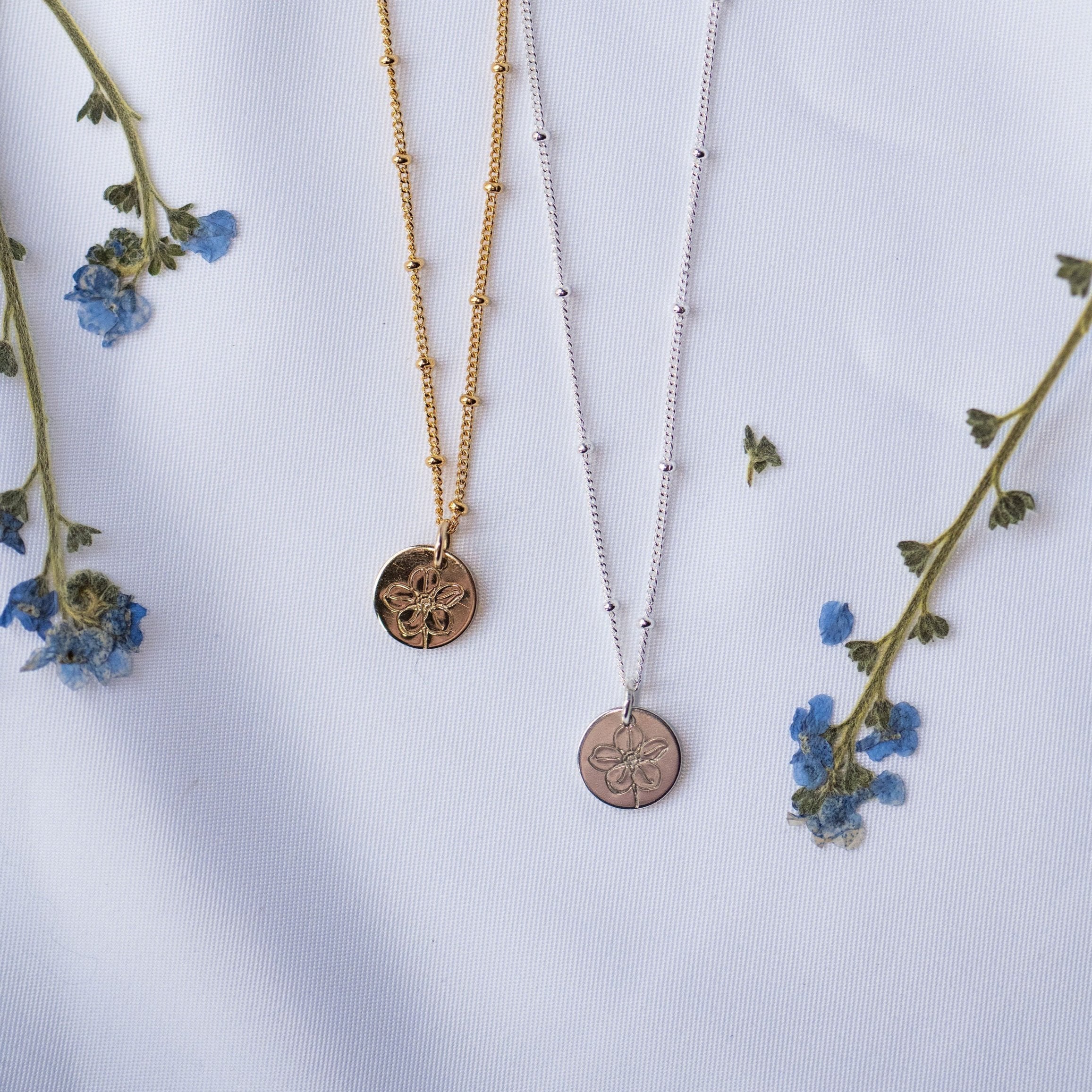 FORGET ME NOT NECKLACE CHOICE OF CHAIN - Main Image