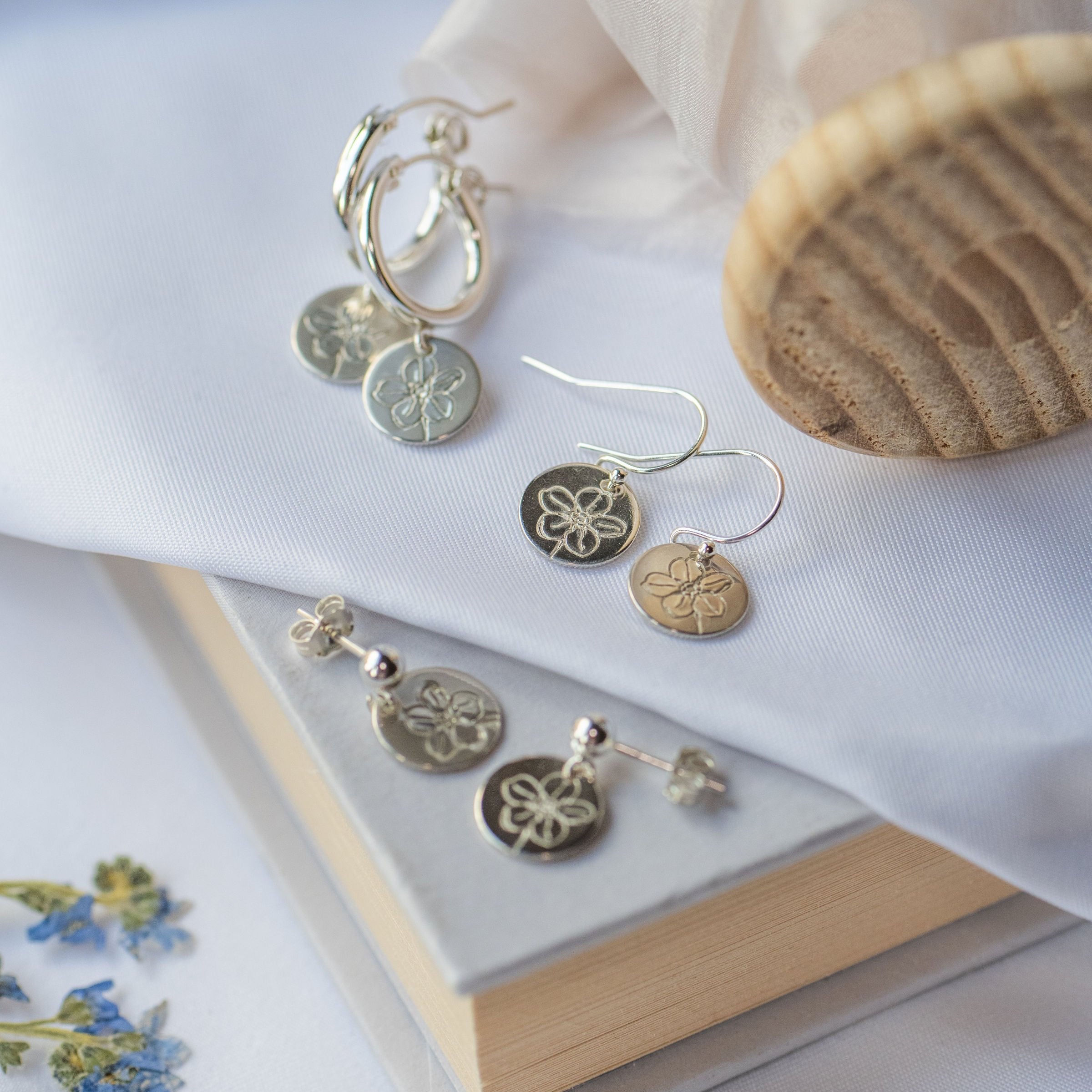 Sterling silver forget me not collection in aid of Tommy's