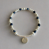 SOPHIA BIRTHSTONE & BIRTH FLOWER BRACELET - STERLING SILVER