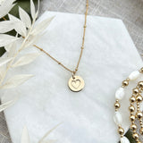 HAND STAMPED HEART NECKLACE