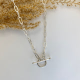 STERLING SILVER PAPERCLIP TOGGLE NECKLACE