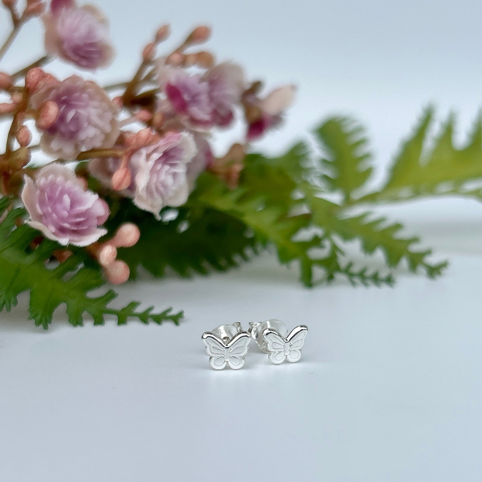 Sterling Silver Butterfly Earring Studs