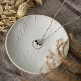 Sterling Silver Birthstone Necklace, Febuary, August, September Birthstone