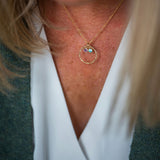 Birthstone necklace with June and December Birthstone on a gold filled knotted chain