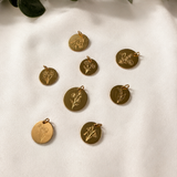 Engraved Birth Flower Pendant Only - Personalised Charm in Silver or Gold Filled