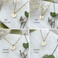 botanical birth flower jewellery, water lily necklace, Larkspur necklace, gladiolus necklace, poppy necklace