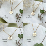 BIRTH FLOWER NECKLACE & HUGGIES GIFT SET- GOLD FILLED