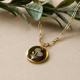 Personalised Engraved Birth Flower Necklace - Silver & Gold Filled