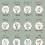 Engraved Birth Flower Necklace - Silver & Gold Filled