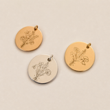 Family Birth Flower Bouquet Pendant Only — Personalised Charm in Silver or Gold