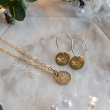 BIRTH FLOWER NECKLACE & HUGGIES GIFT SET- GOLD FILLED