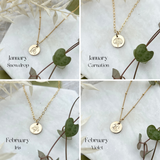 BIRTH FLOWER NECKLACE & HUGGIES GIFT SET - STERLING SILVER