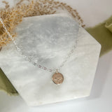 Birth flower necklace in sterling silver