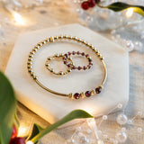 BIRTHSTONE & NAOMI STACKING RING WITH SARAH BIRTHSTONE BRACELET - GOLD FILLED