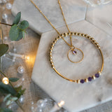 SARAH BIRTHSTONE BRACELET & NECKLACE GIFT SET - GOLD FILLED