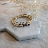 BIRTHSTONE & NAOMI STACKING RING WITH SARAH BIRTHSTONE BRACELET - GOLD FILLED