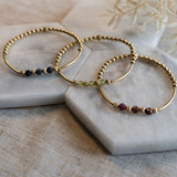 SARAH BIRTHSTONE BRACELET & NECKLACE GIFT SET - GOLD FILLED