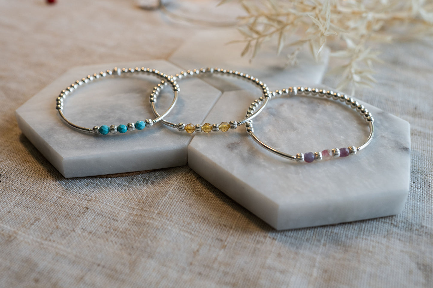 Sterling Silver Sarah Birthstone Bracelet