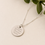 Sterling silver engraved name pendant on a satellite chain