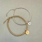BEADED BIRTH FLOWER BRACELET - STERLING SILVER