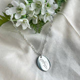 CLASSIC OVAL BIRTH FLOWER PENDANT