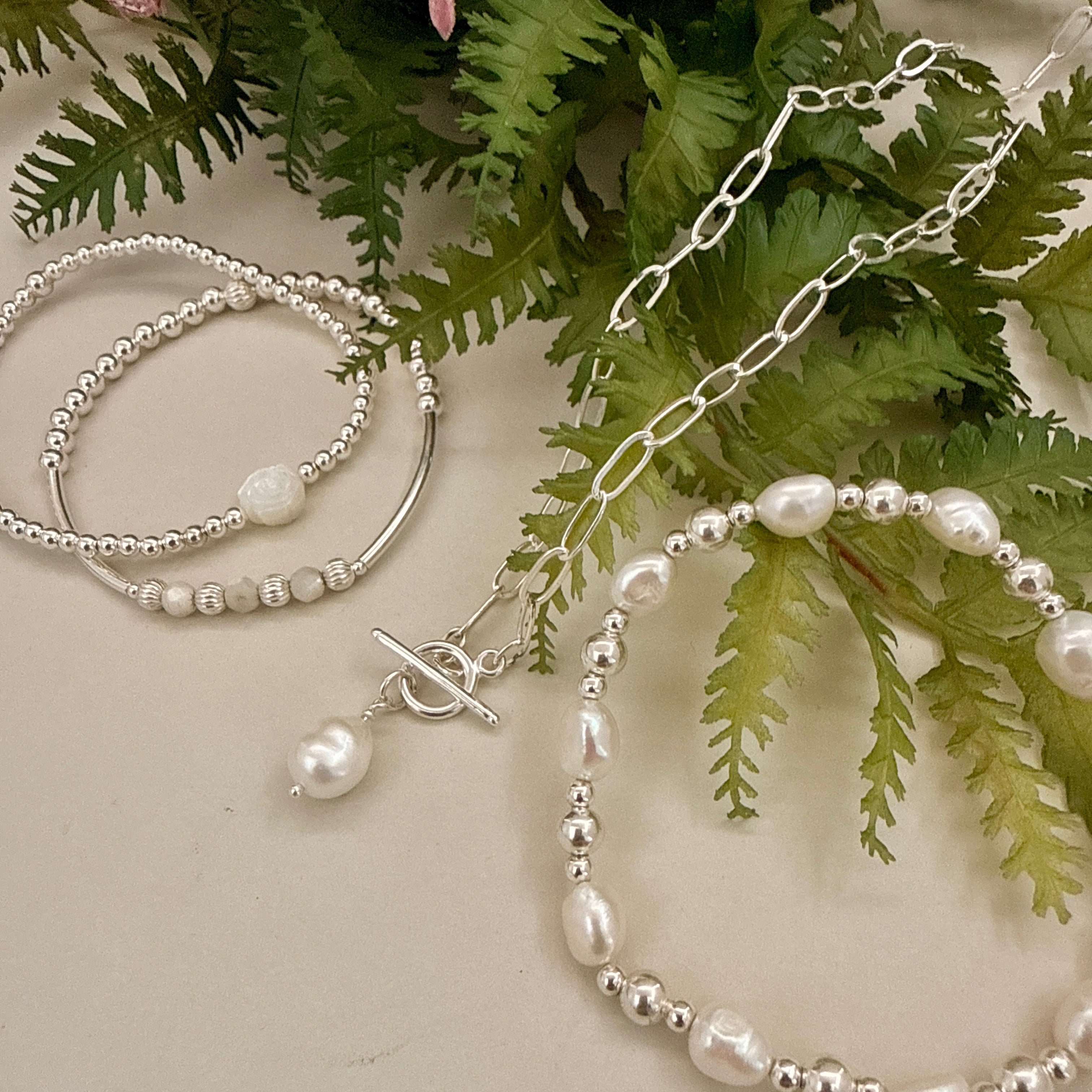 Fresh water pearl jewellery in sterling silver