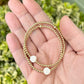 Mother Of Pearl Rose Bracelet - Gold Filled