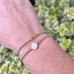 Mother Of Pearl Rose Bracelet - Gold Filled