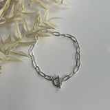 STERLING SILVER PAPERCLIP TOGGLE BRACELET