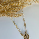 18K GOLD FILLED PAPERCLIP TOGGLE CHAIN