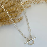 STERLING SILVER PAPERCLIP TOGGLE NECKLACE