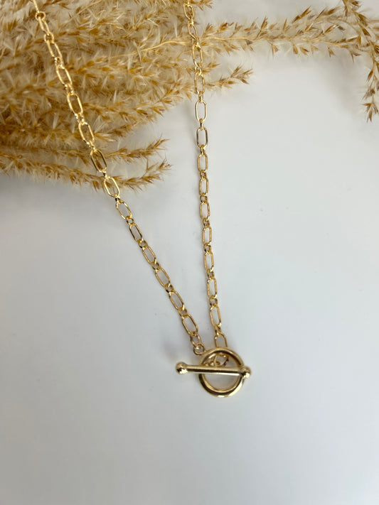 18K GOLD FILLED 'BECKY' TOGGLE NECKLACE