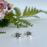 Sterling Silver Cherry Blossom Earring Studs