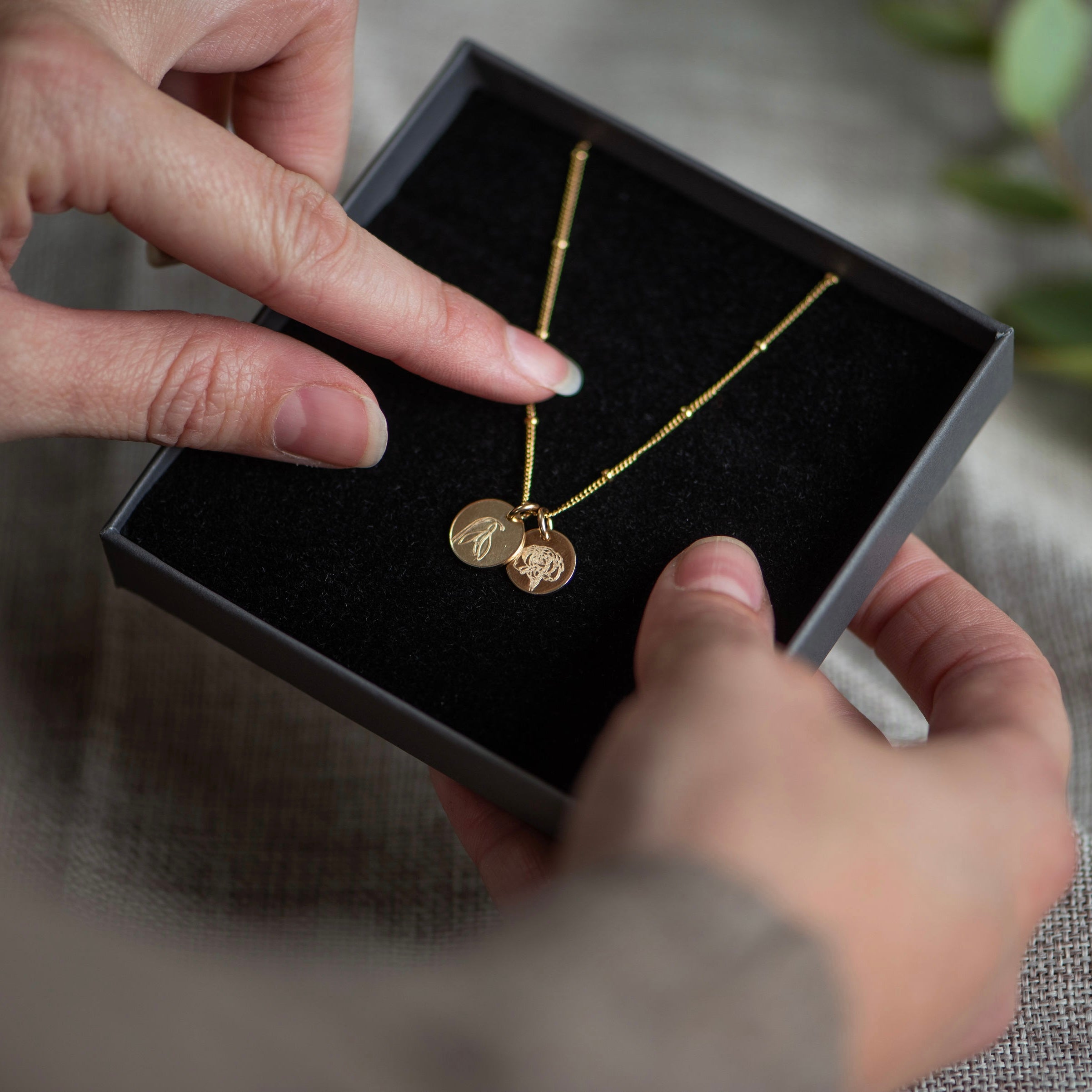 October Birth Month Necklace with Pressed Marigold flower in resin