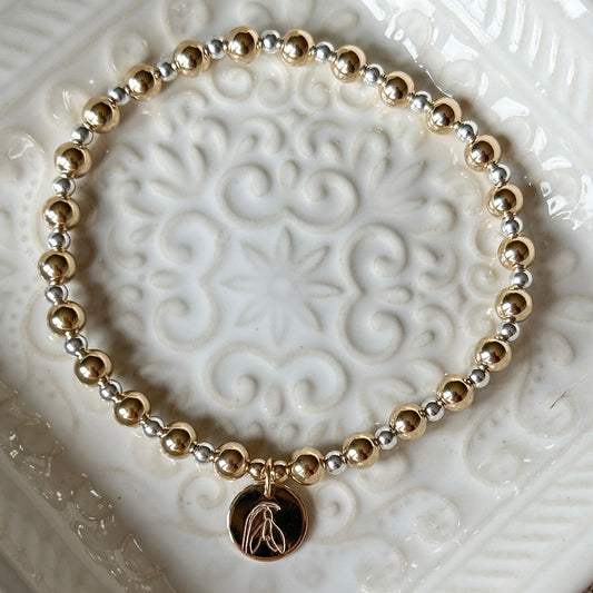 Gold Filled, Sterling Silver, Mix Metal Stacking Bracelet, Jewellery with meaning. Birth Month Flower. Bracelet Stacks. 